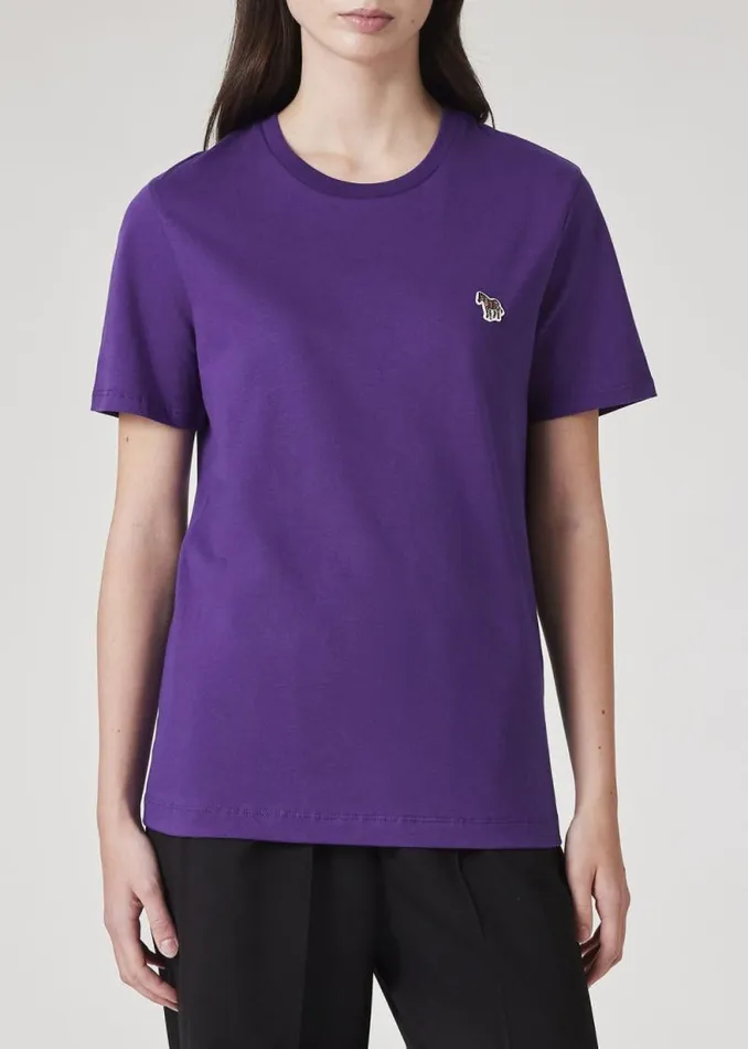 Womens Paul Smith TShirts Purple Zebra Logo Cotton TShirt