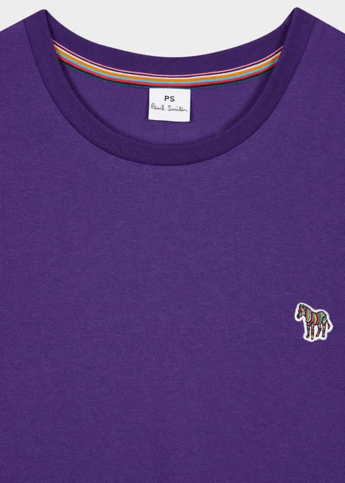 Womens Paul Smith TShirts Purple Zebra Logo Cotton TShirt Womens Paul Smith TShirts Purple Zebra Logo Cotton TShirt