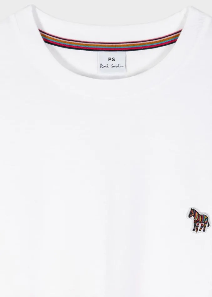 Womens Paul Smith TShirts White Cotton LongSleeve Zebra TShirt Womens Paul Smith TShirts White Cotton LongSleeve Zebra TShirt
