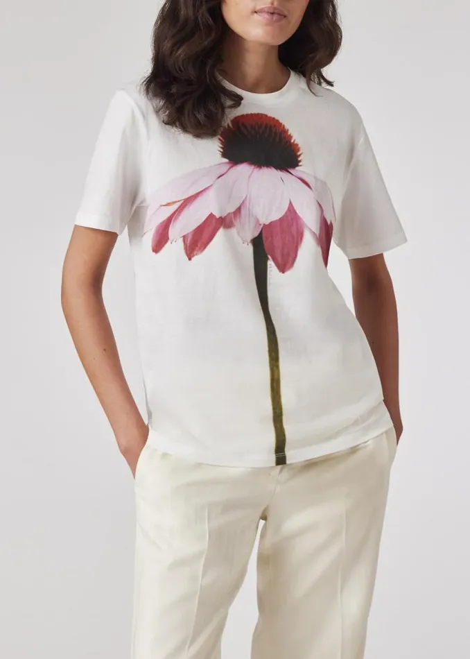 Womens Paul Smith TShirts White Flower Print TShirt