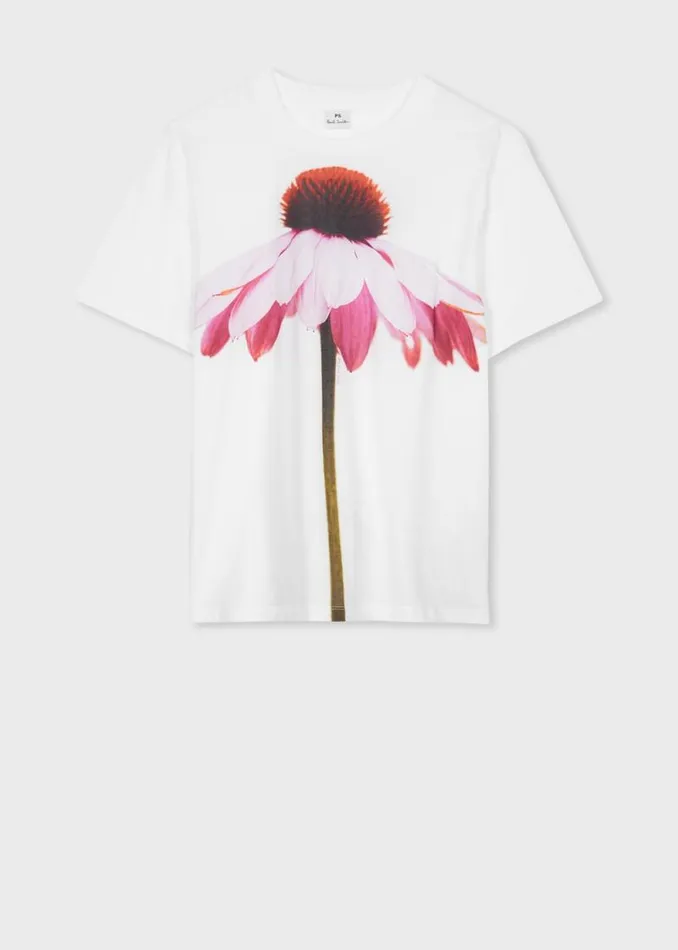 Womens Paul Smith TShirts White Flower Print TShirt Womens Paul Smith TShirts White Flower Print TShirt