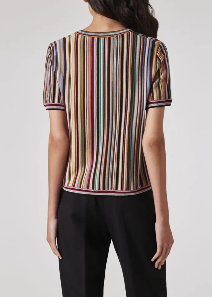 Womens Paul Smith Tops 039Signature Stripe039 Knitted Wool Top Womens Paul Smith Tops 039Signature Stripe039 Knitted Wool Top