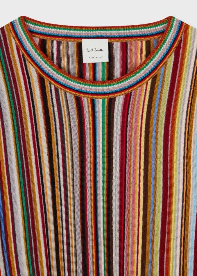 Womens Paul Smith Tops 039Signature Stripe039 Knitted Wool Top Womens Paul Smith Tops 039Signature Stripe039 Knitted Wool Top