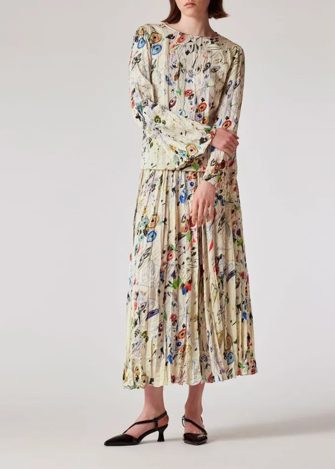 Womens Paul Smith Tops 039Sketchbook Botanical039 Crinkle Top Womens Paul Smith Tops 039Sketchbook Botanical039 Crinkle Top