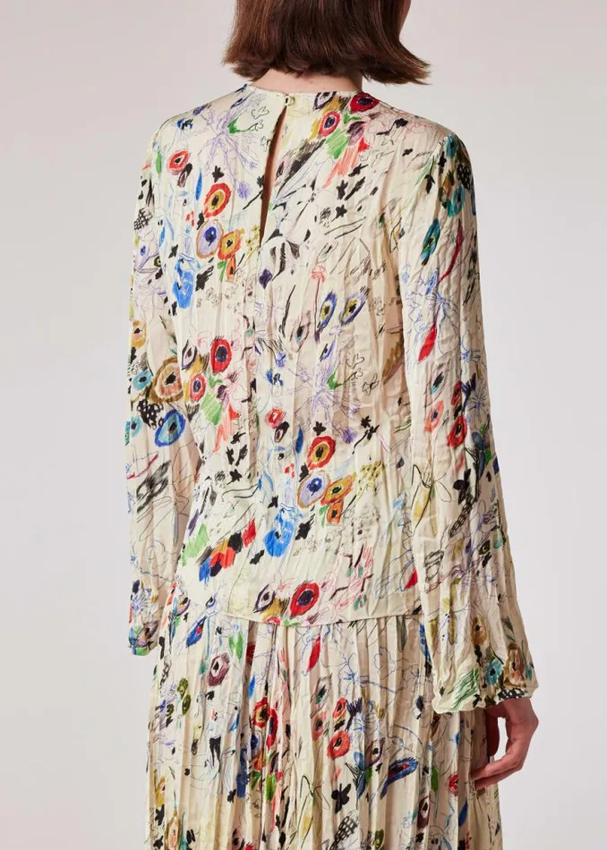 Womens Paul Smith Tops 039Sketchbook Botanical039 Crinkle Top Womens Paul Smith Tops 039Sketchbook Botanical039 Crinkle Top