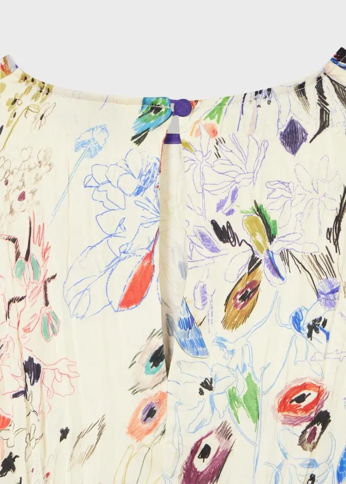 Womens Paul Smith Tops 039Sketchbook Botanical039 Crinkle Top Womens Paul Smith Tops 039Sketchbook Botanical039 Crinkle Top