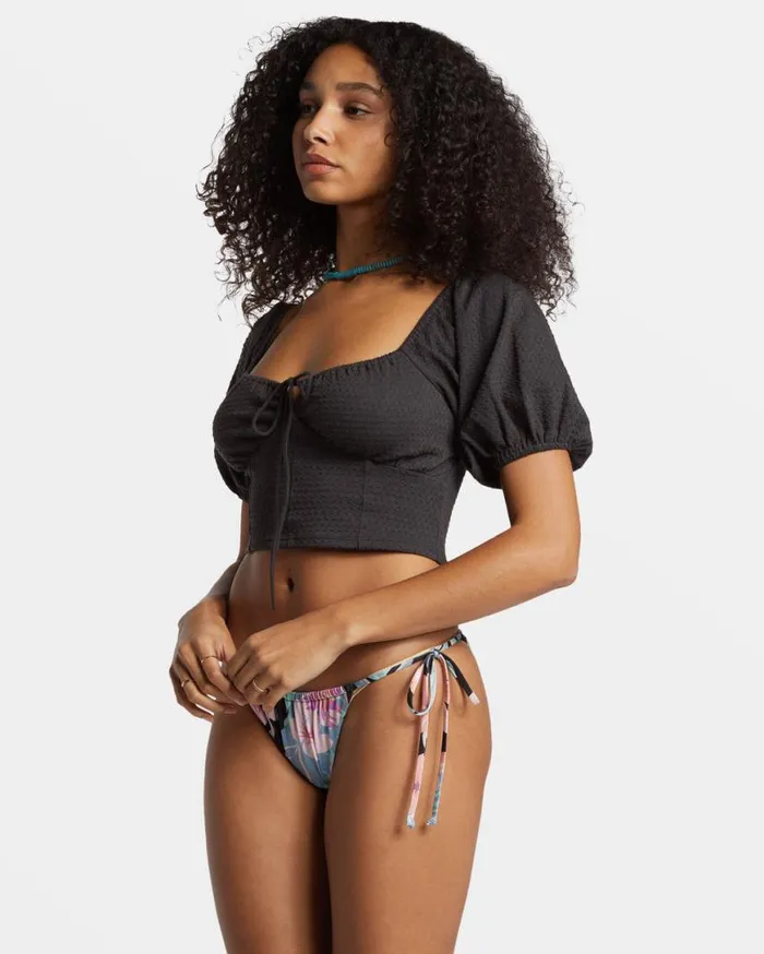 Womens Posy Crop Top Black Sands Billabong Tops