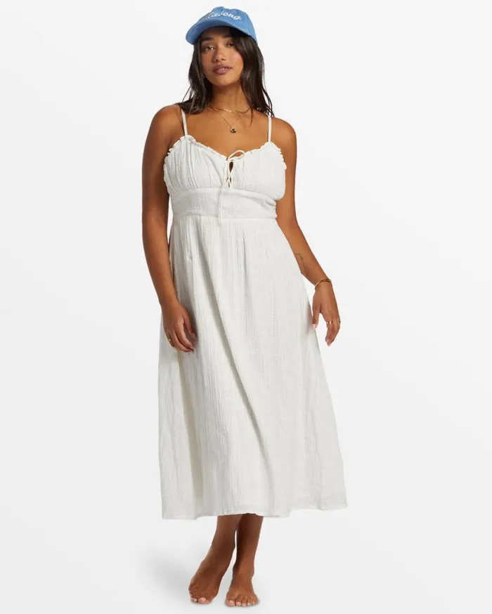 Womens Pretty Perfect Sweetheart Midi Dress Salt Crystal Billabong Dresses