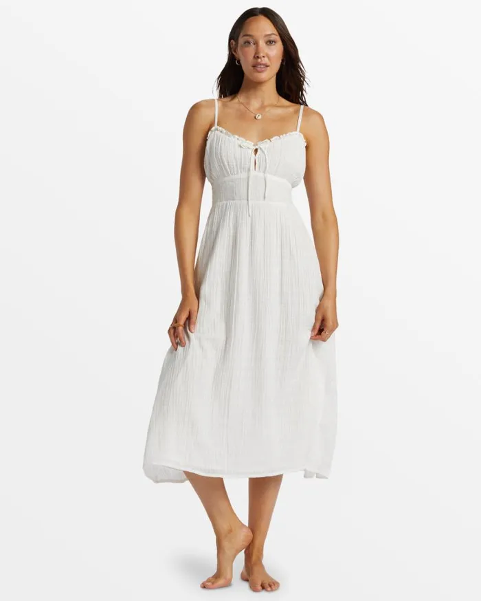 Womens Pretty Perfect Sweetheart Midi Dress Salt Crystal Billabong Dresses Womens Pretty Perfect Sweetheart Midi Dress Salt Crystal Billabong Dresses