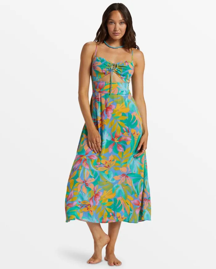 Womens Red Hot CutOut Midi Dress Marina Billabong Dresses