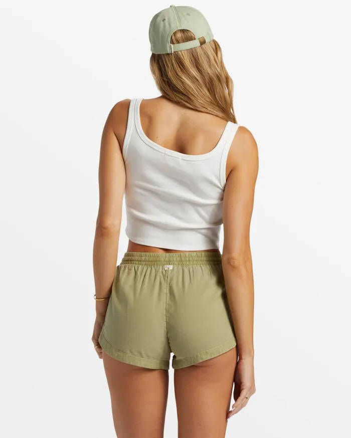 Womens Road Trippin Elastic Waist Shorts Avocado Billabong Shorts Womens Road Trippin Elastic Waist Shorts Avocado Billabong Shorts
