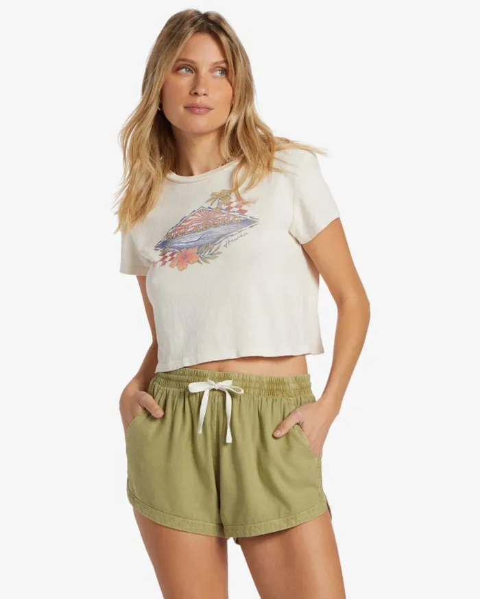Womens Road Trippin Elastic Waist Shorts Avocado Billabong Shorts Womens Road Trippin Elastic Waist Shorts Avocado Billabong Shorts