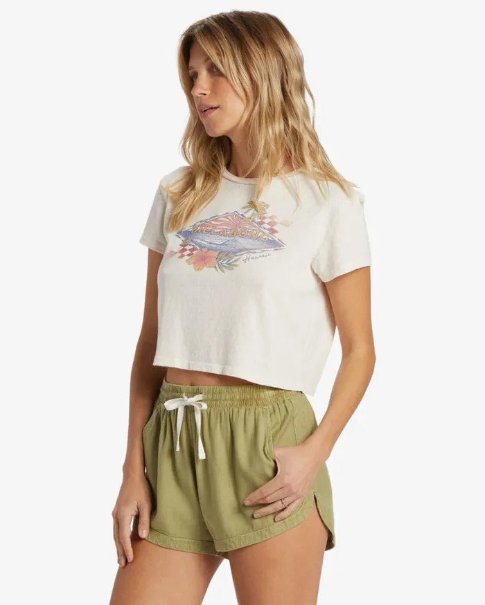 Womens Road Trippin Elastic Waist Shorts Avocado Billabong Shorts Womens Road Trippin Elastic Waist Shorts Avocado Billabong Shorts
