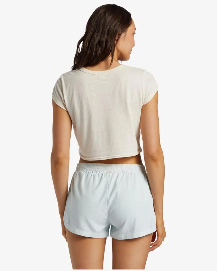 Womens Road Trippin Elastic Waist Shorts Dusk Blue Billabong Shorts Womens Road Trippin Elastic Waist Shorts Dusk Blue Billabong Shorts
