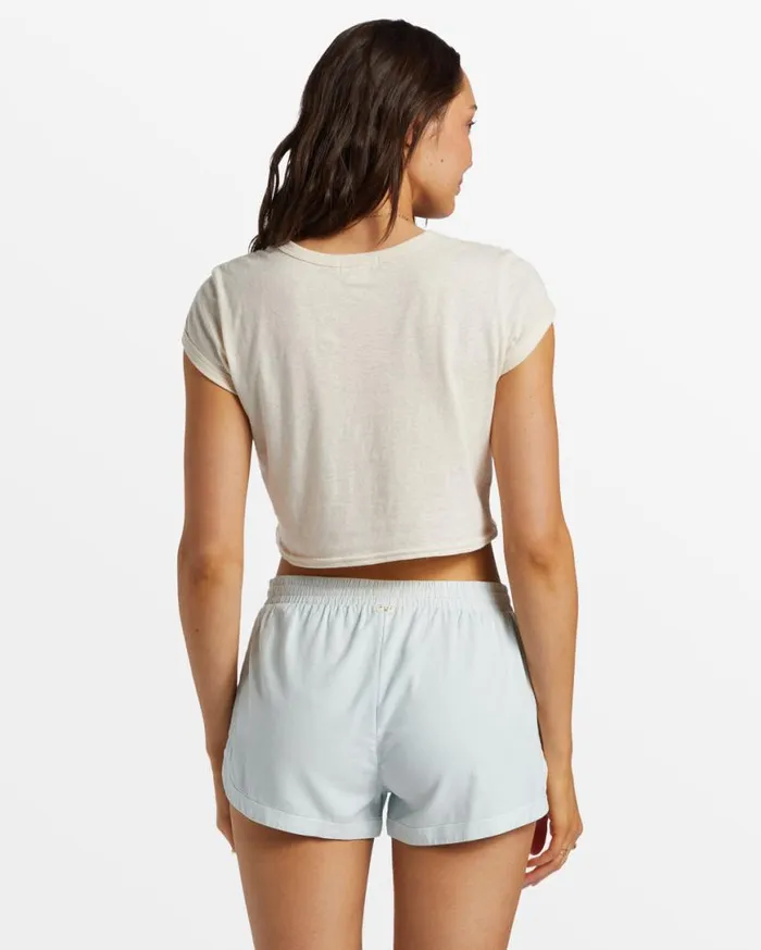 Womens Road Trippin Elastic Waist Shorts Dusk Blue Billabong Shorts Womens Road Trippin Elastic Waist Shorts Dusk Blue Billabong Shorts