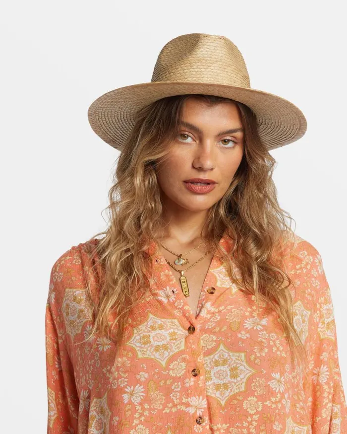 Womens Seafaring Straw Hat Natural Billabong Beach Accessories