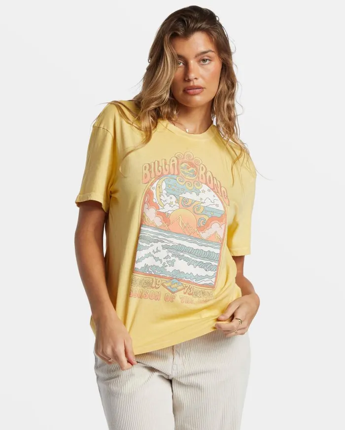 Womens Season Of The Sol TShirt Mellow Daze Billabong Graphic Tees and Tanks Womens Season Of The Sol TShirt Mellow Daze Billabong Graphic Tees and Tanks