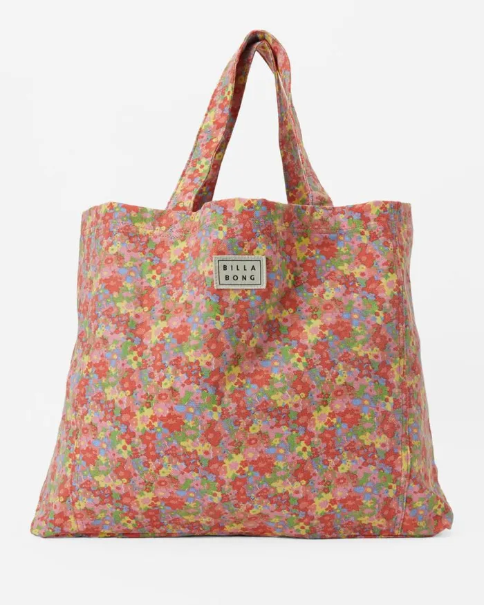 Womens So Essential Tote Bag Pink Trails Billabong Beach Accessories Womens So Essential Tote Bag Pink Trails Billabong Beach Accessories