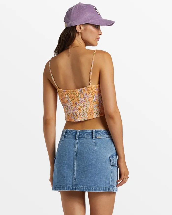 Womens So Simple Cropped Cami Top Peach Whip Billabong Tops Womens So Simple Cropped Cami Top Peach Whip Billabong Tops