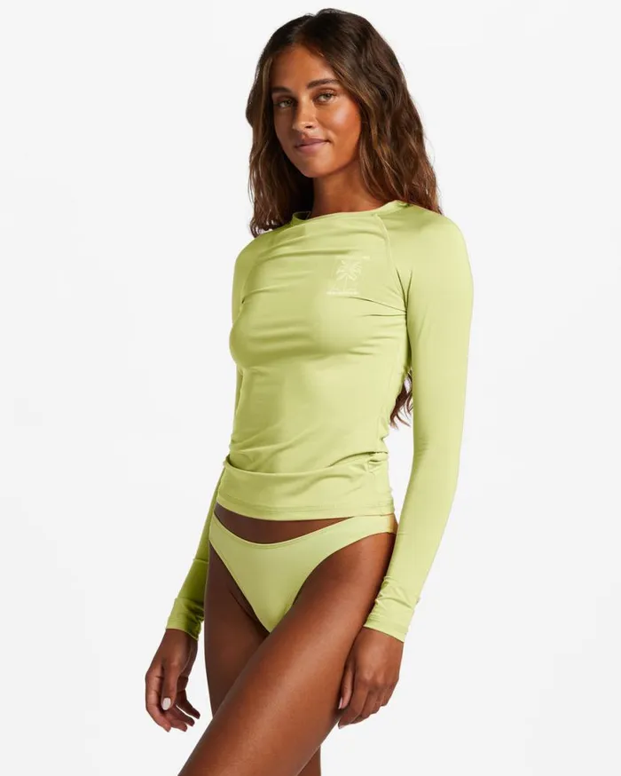 Womens Sol Searcher Long Sleeve Upf 50 Rashguard Light Lime Billabong Rashguards and Bodysuits Womens Sol Searcher Long Sleeve Upf 50 Rashguard Light Lime Billabong Rashguards and Bodysuits