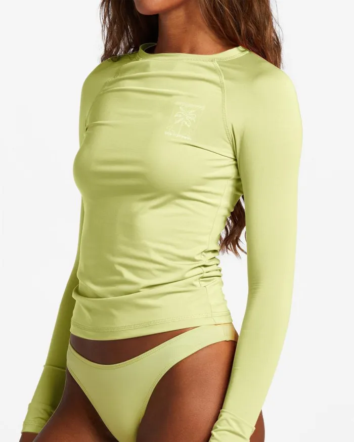 Womens Sol Searcher Long Sleeve Upf 50 Rashguard Light Lime Billabong Rashguards and Bodysuits Womens Sol Searcher Long Sleeve Upf 50 Rashguard Light Lime Billabong Rashguards and Bodysuits