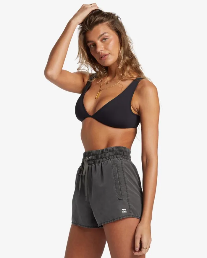 Womens Sol Searcher New Elastic Waist Volleys Black Pebble Billabong Boardshorts Womens Sol Searcher New Elastic Waist Volleys Black Pebble Billabong Boardshorts