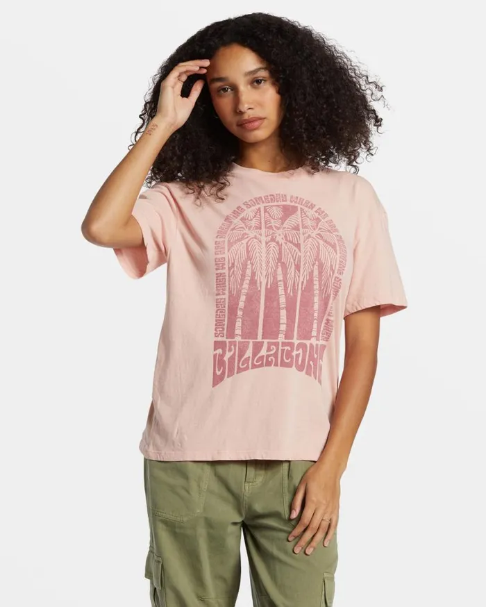Womens Someday Dreams TShirt Dusty Peach Billabong Graphic Tees and Tanks