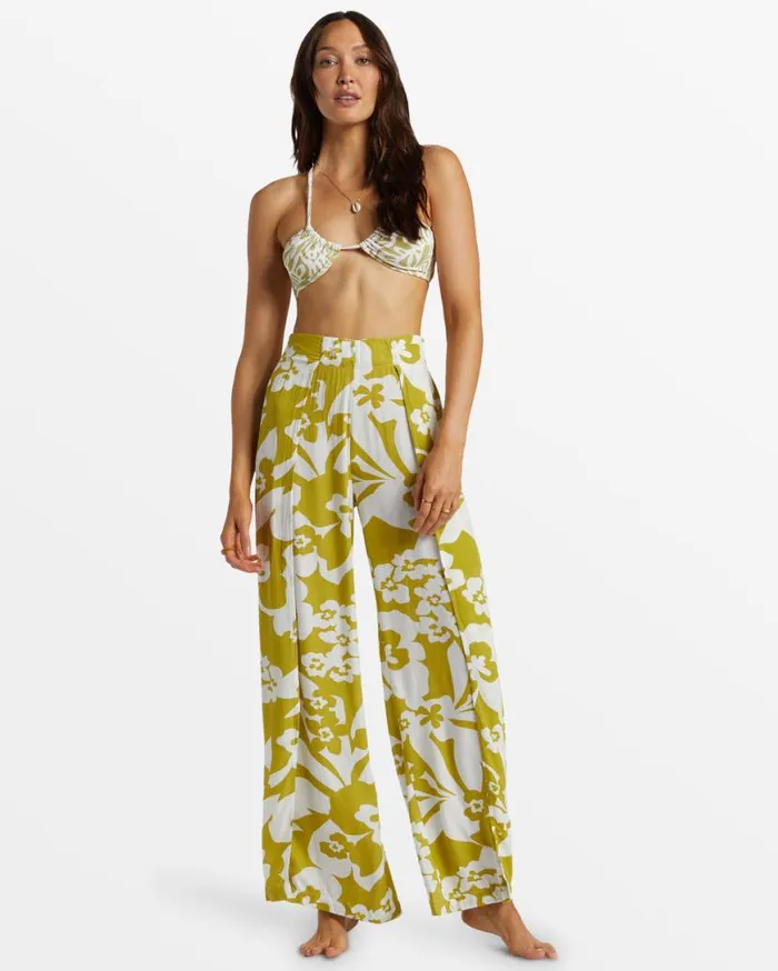 Womens Split Spirit Floral Pants Moss Joy Billabong Jeans and Pants Womens Split Spirit Floral Pants Moss Joy Billabong Jeans and Pants