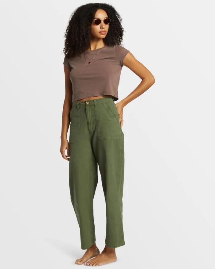 Womens Stay Grounded StraightLeg Pants Treehugger Billabong Jeans and Pants Womens Stay Grounded StraightLeg Pants Treehugger Billabong Jeans and Pants