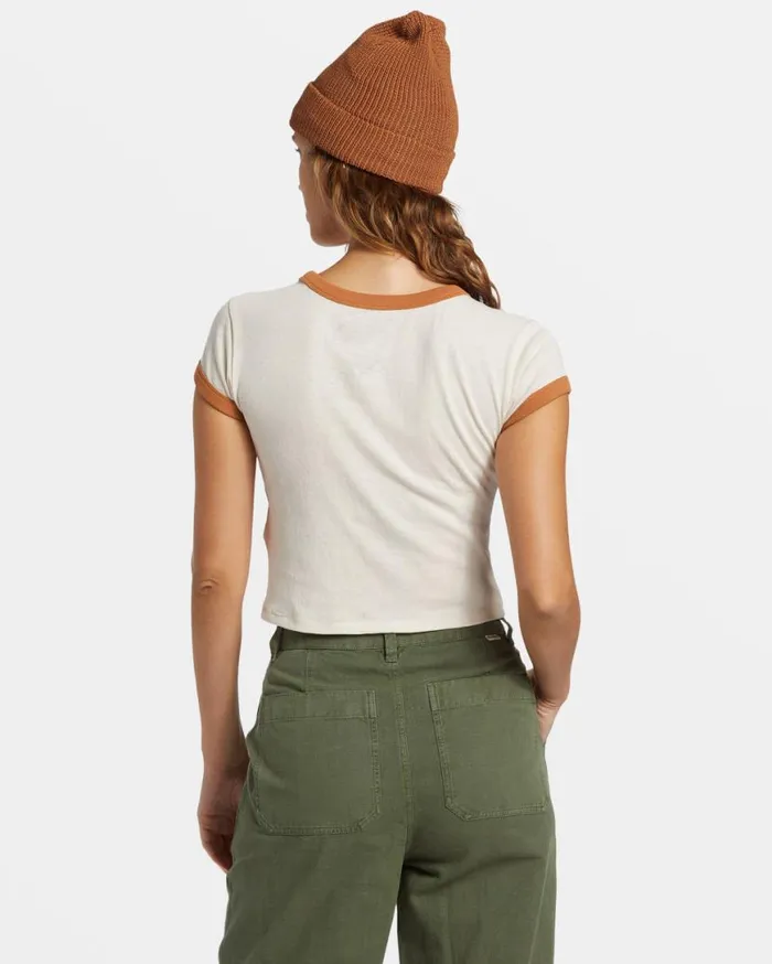 Womens Summer Camp Ringer Tshirt White Cap Billabong Graphic Tees and Tanks Womens Summer Camp Ringer Tshirt White Cap Billabong Graphic Tees and Tanks