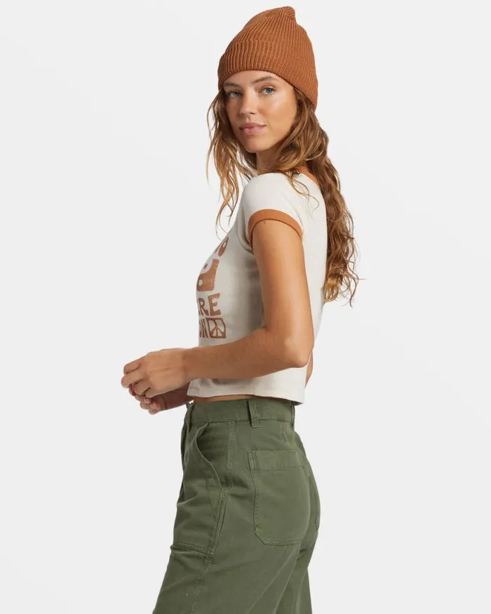 Womens Summer Camp Ringer Tshirt White Cap Billabong Graphic Tees and Tanks Womens Summer Camp Ringer Tshirt White Cap Billabong Graphic Tees and Tanks
