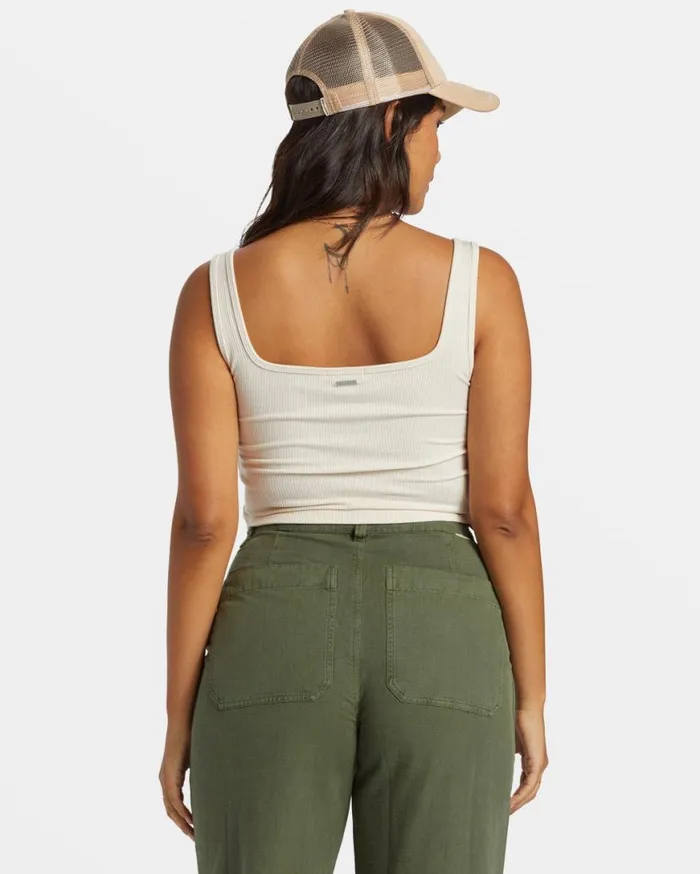 Womens Summerset Cropped Tank Top White Cap Billabong Tops Womens Summerset Cropped Tank Top White Cap Billabong Tops