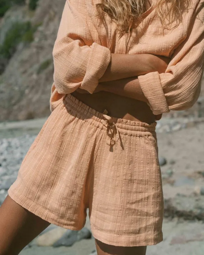 Womens Sunset Elastic Waist Shorts Baked Clay Billabong Shorts