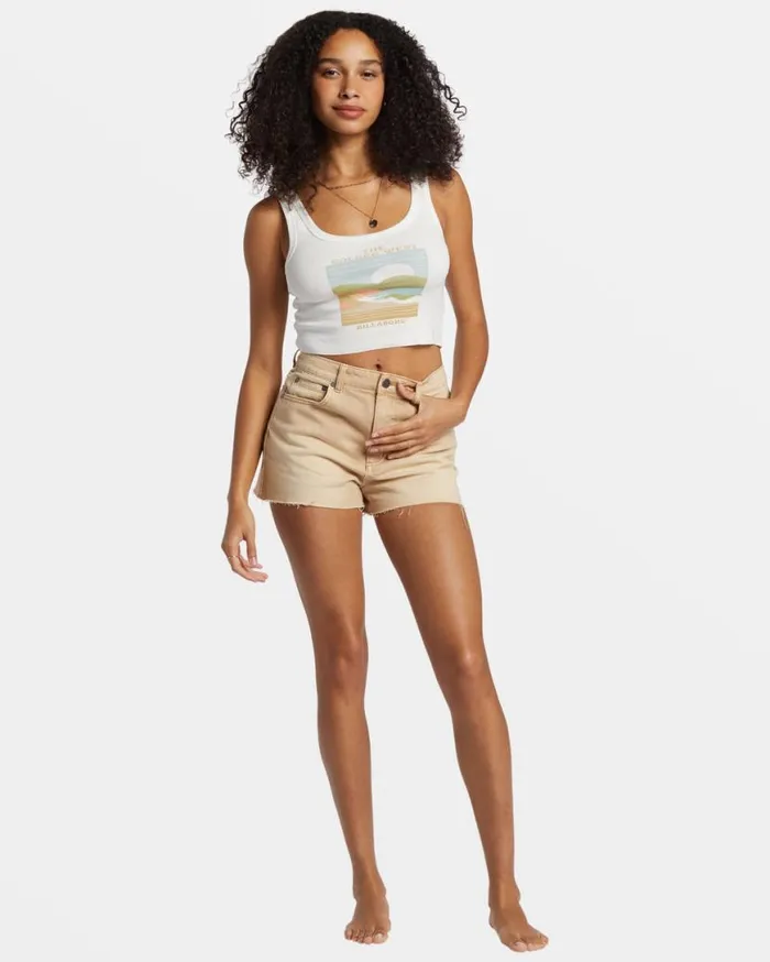 Womens The Golden West Cropped Tank Top Salt Crystal Billabong Graphic Tees and Tanks Womens The Golden West Cropped Tank Top Salt Crystal Billabong Graphic Tees and Tanks