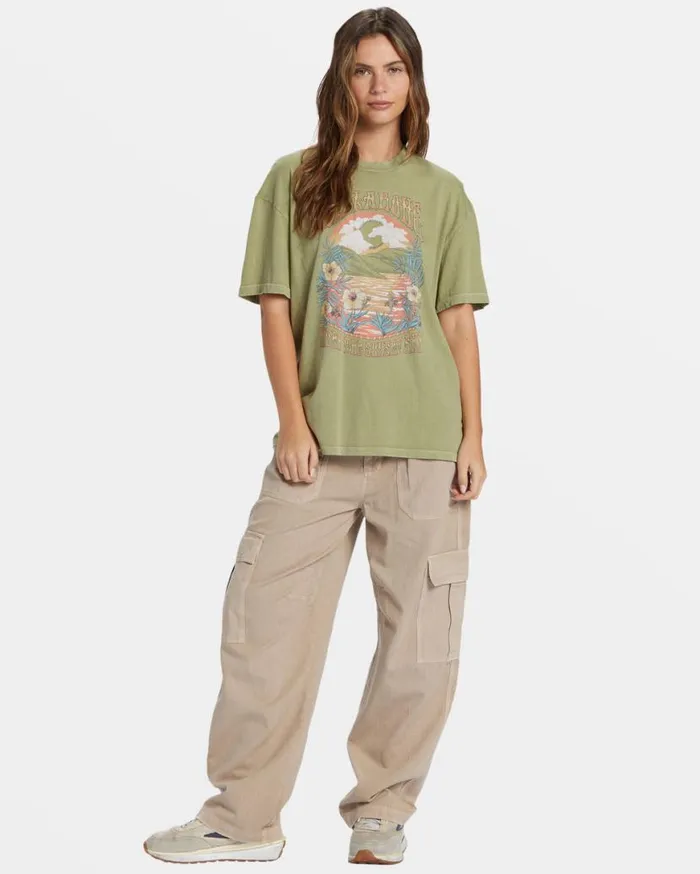 Womens Trippy Paradise TShirt Avocado Billabong Graphic Tees and Tanks Womens Trippy Paradise TShirt Avocado Billabong Graphic Tees and Tanks