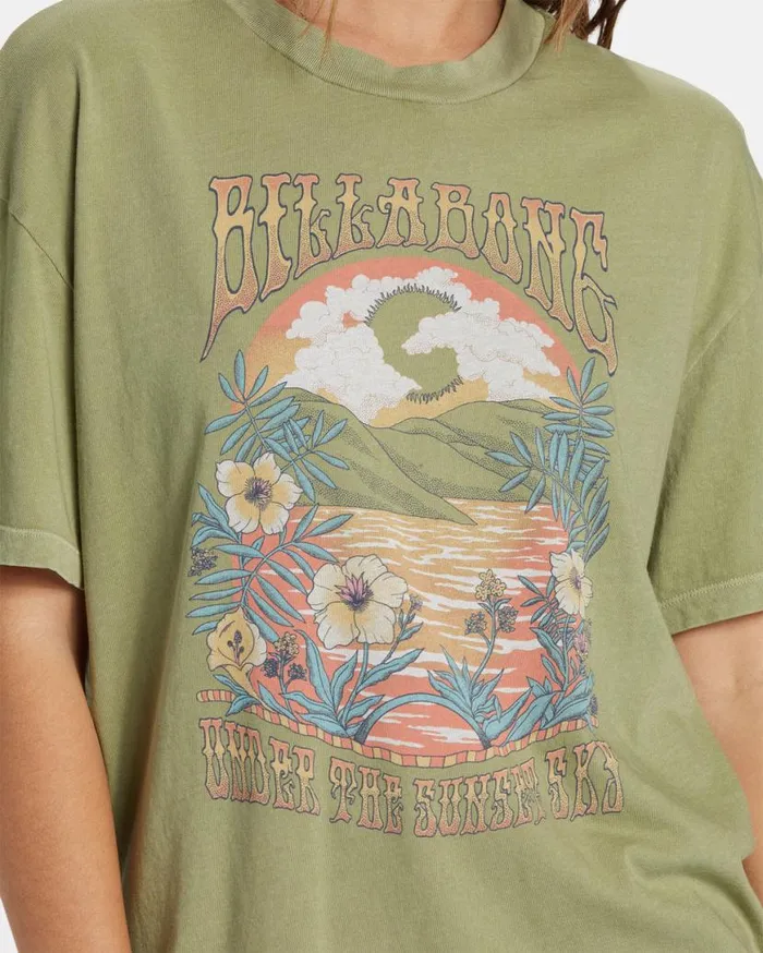 Womens Trippy Paradise TShirt Avocado Billabong Graphic Tees and Tanks Womens Trippy Paradise TShirt Avocado Billabong Graphic Tees and Tanks
