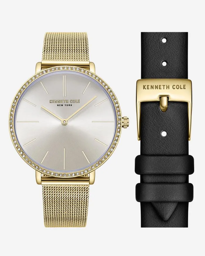Womens Watches Women Kenneth Cole Classic Slim Mesh U0026 Strap Watch Set Metallic Womens Watches Women Kenneth Cole Classic Slim Mesh U0026 Strap Watch Set Metallic