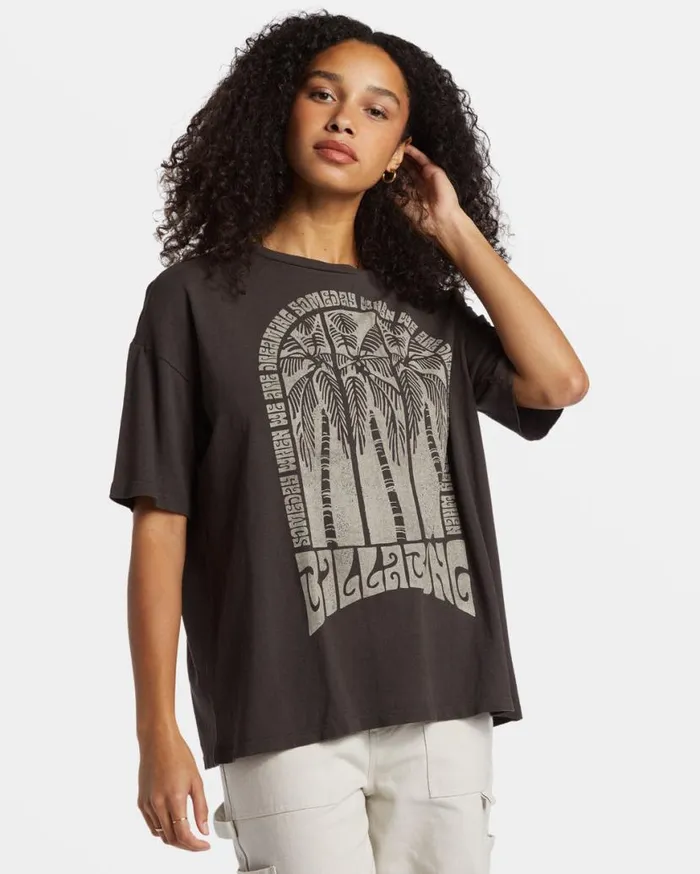 Womens We Are Dreaming TShirt Off Black Billabong Graphic Tees and Tanks