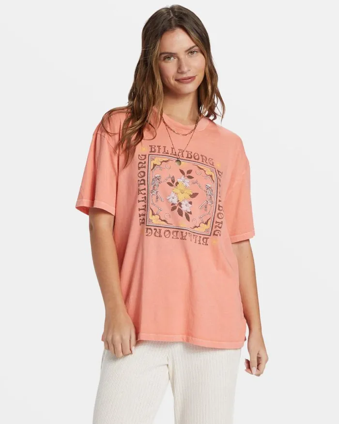 Womens Wild West Side TShirt Peach Out Billabong Graphic Tees and Tanks