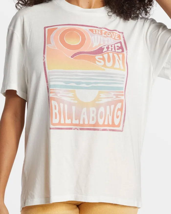 Womens With The Sun TShirt Salt Crystal Billabong Tops Womens With The Sun TShirt Salt Crystal Billabong Tops