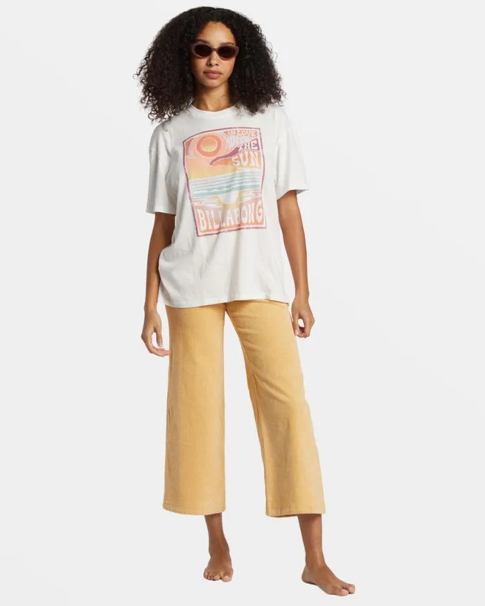 Womens With The Sun TShirt Salt Crystal Billabong Tops Womens With The Sun TShirt Salt Crystal Billabong Tops
