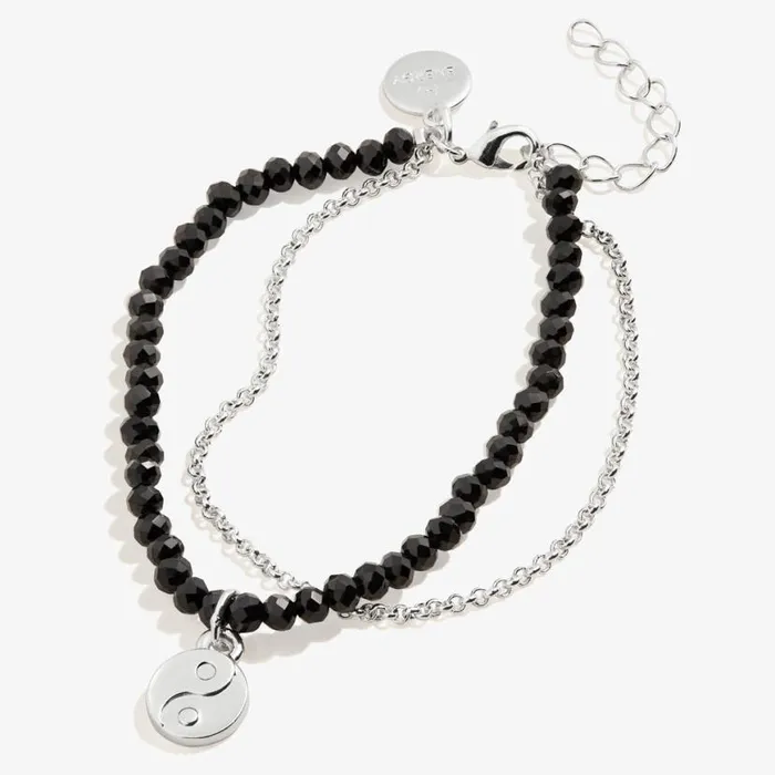 Yin Yang Bead And Chain Bracelet Shiny Silver Women Alex And Ani Balance Harmony Yin Yang Bead And Chain Bracelet Shiny Silver Women Alex And Ani Balance Harmony