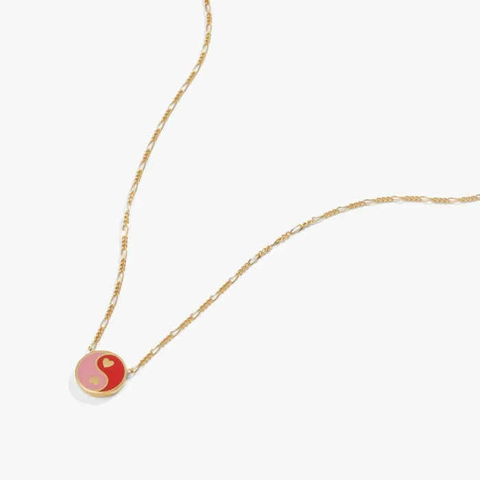Yin Yang Heart Chain Necklace Adjustable Gold Women Alex And Ani Heart